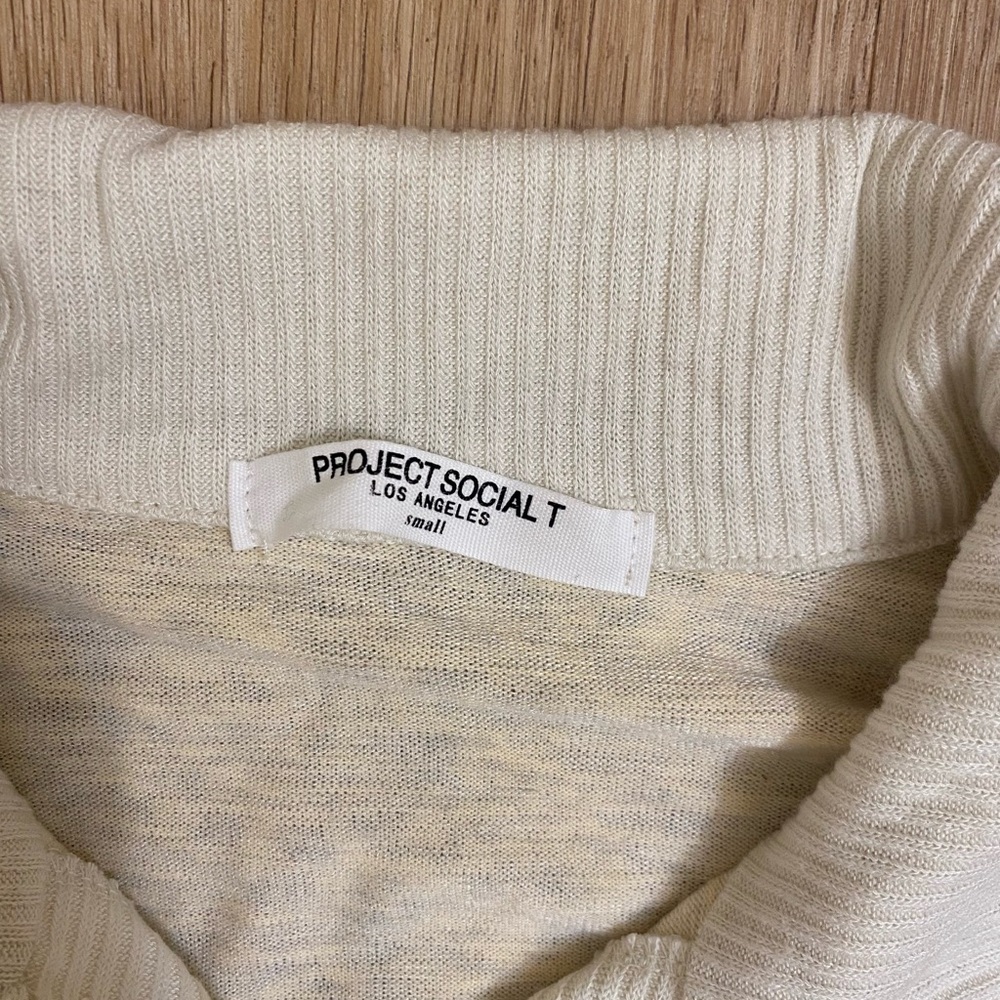 Project Social T Cream Ribbed Sweater - Picture 7 of 8